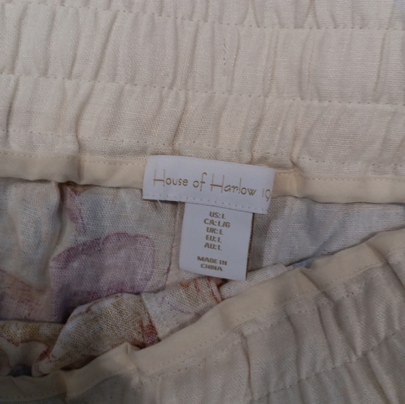 House of Harlow 1960 Set Of 2 Piece  Floral Multicolor Sz Large Linen Blend NWT - Picture 5 of 9